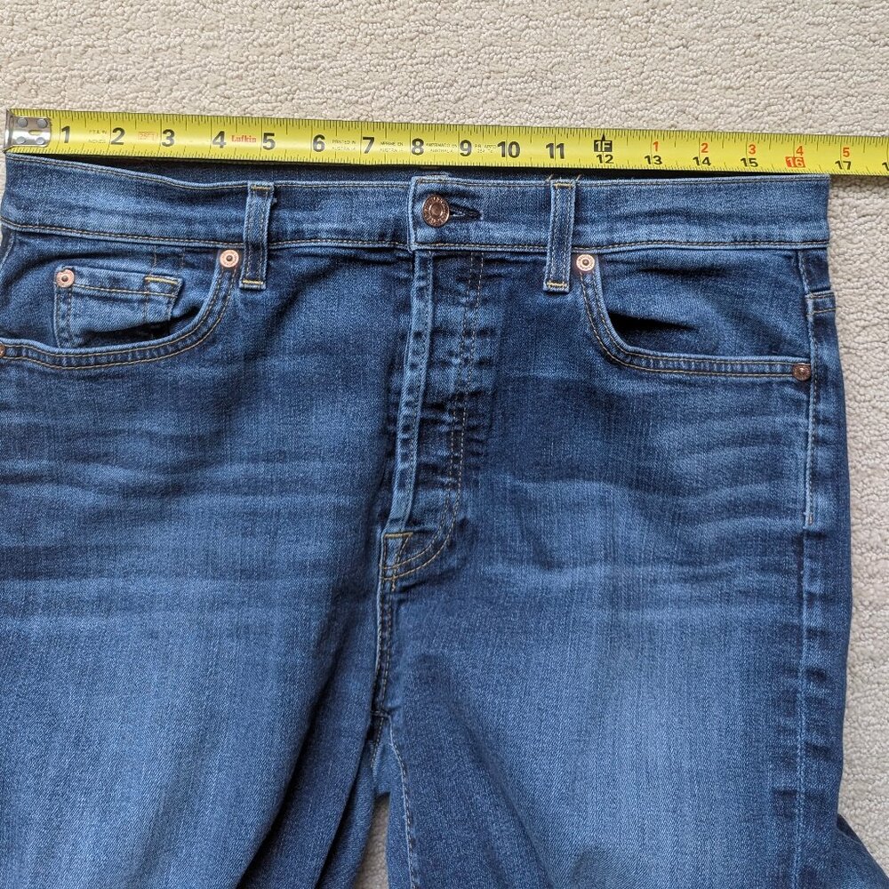7 For All Mankind High Waist Josefina Straight Leg Stretch Jeans Women's 31 x 27 - Picture 10 of 13
